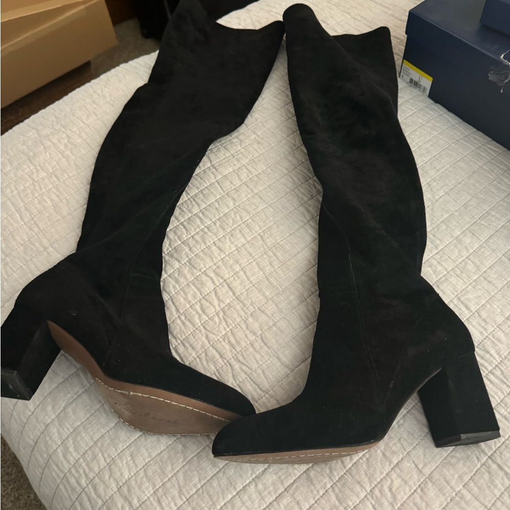 Kensley over the knee stretch suede boot in black by splendid. Worn only twice